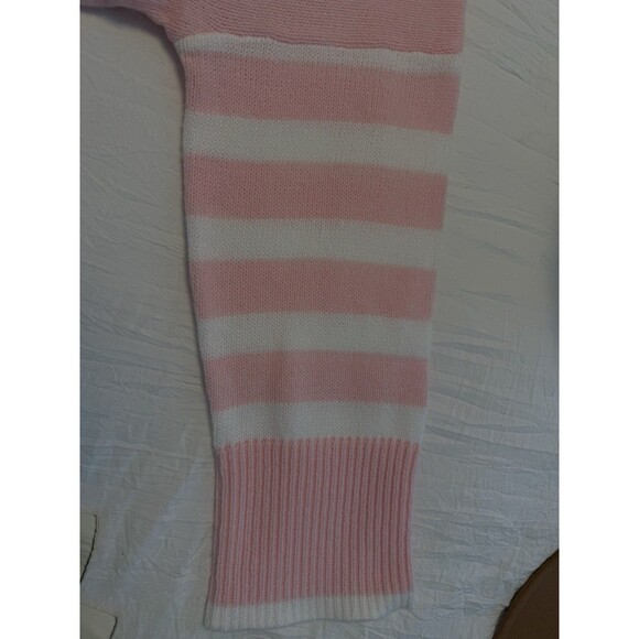 Mud Pie Pink & White Striped Turtleneck Sweater | One Size | Soft Knit Pullover - Picture 7 of 12